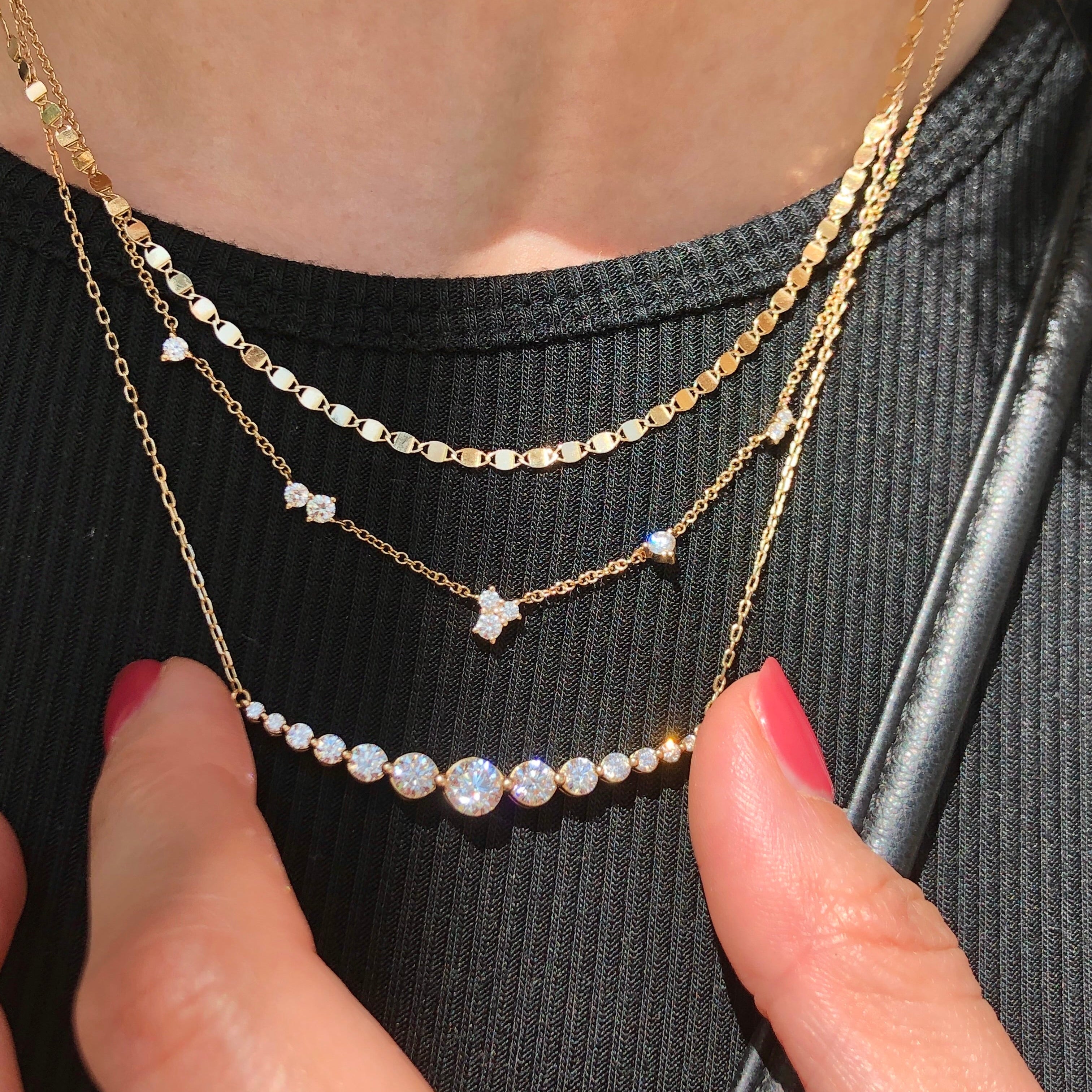 Crescent, Lab Grown Diamond Necklace (Final Sale)