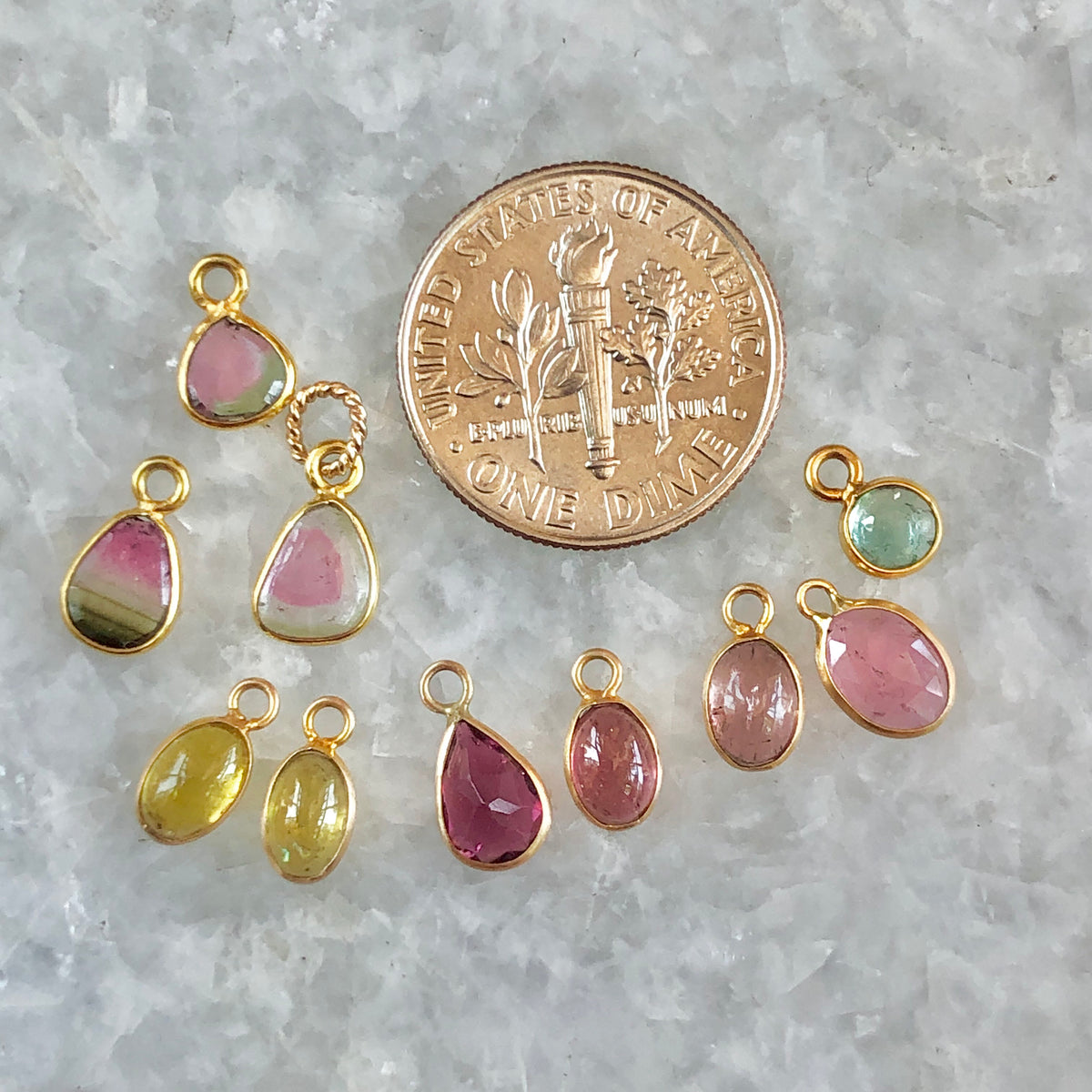 18k Tourmaline Birthstone Charm (October)