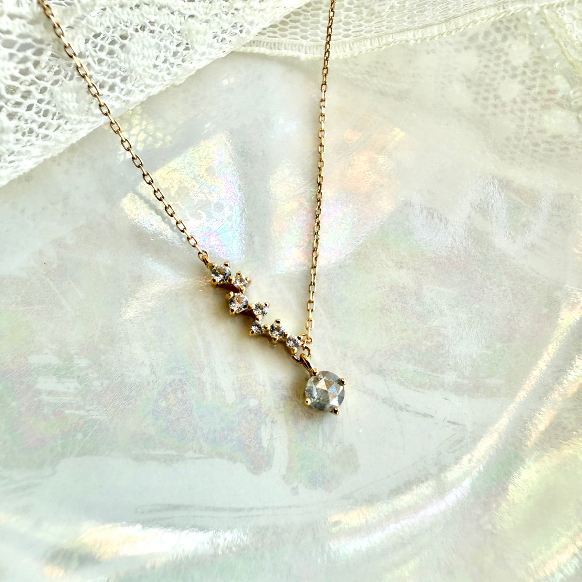 Mel, Salt & Pepper Diamond & Sapphire Necklace