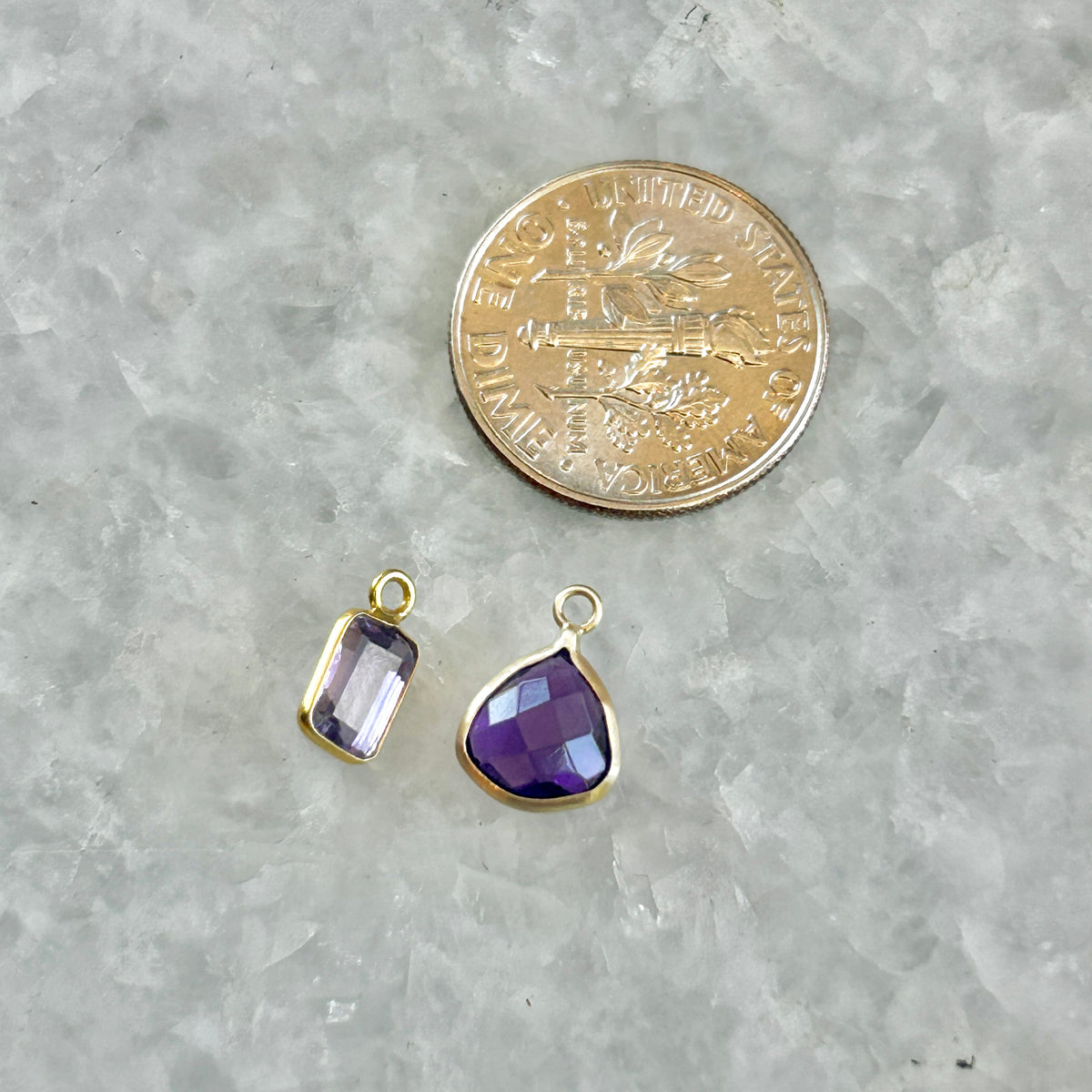 18k Amethyst Birthstone Charm (February)