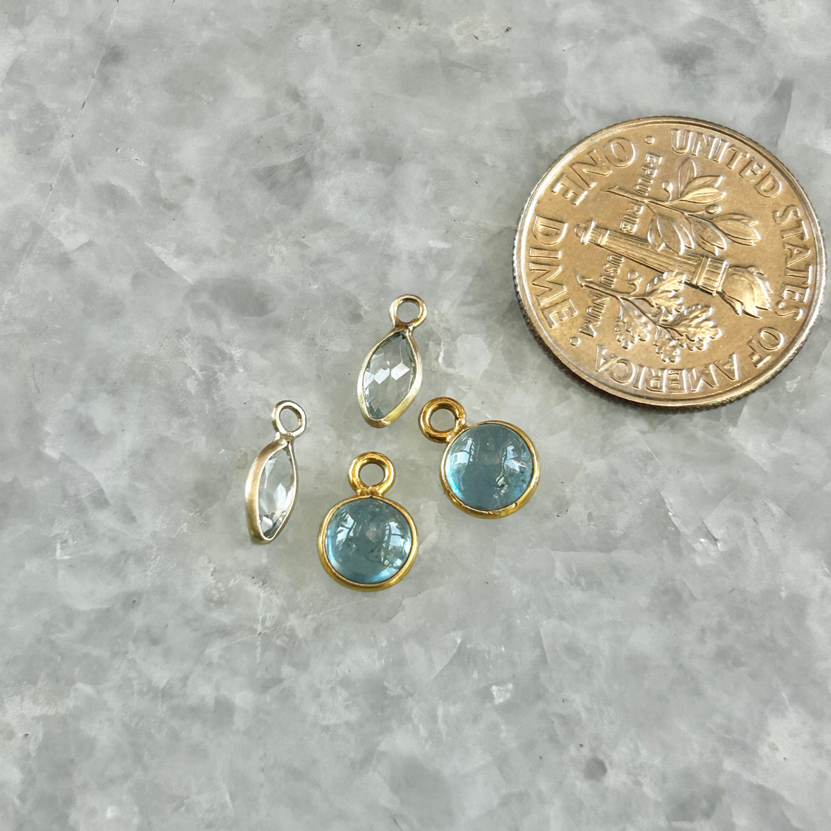 18k Aquamarine Birthstone Charm (March)