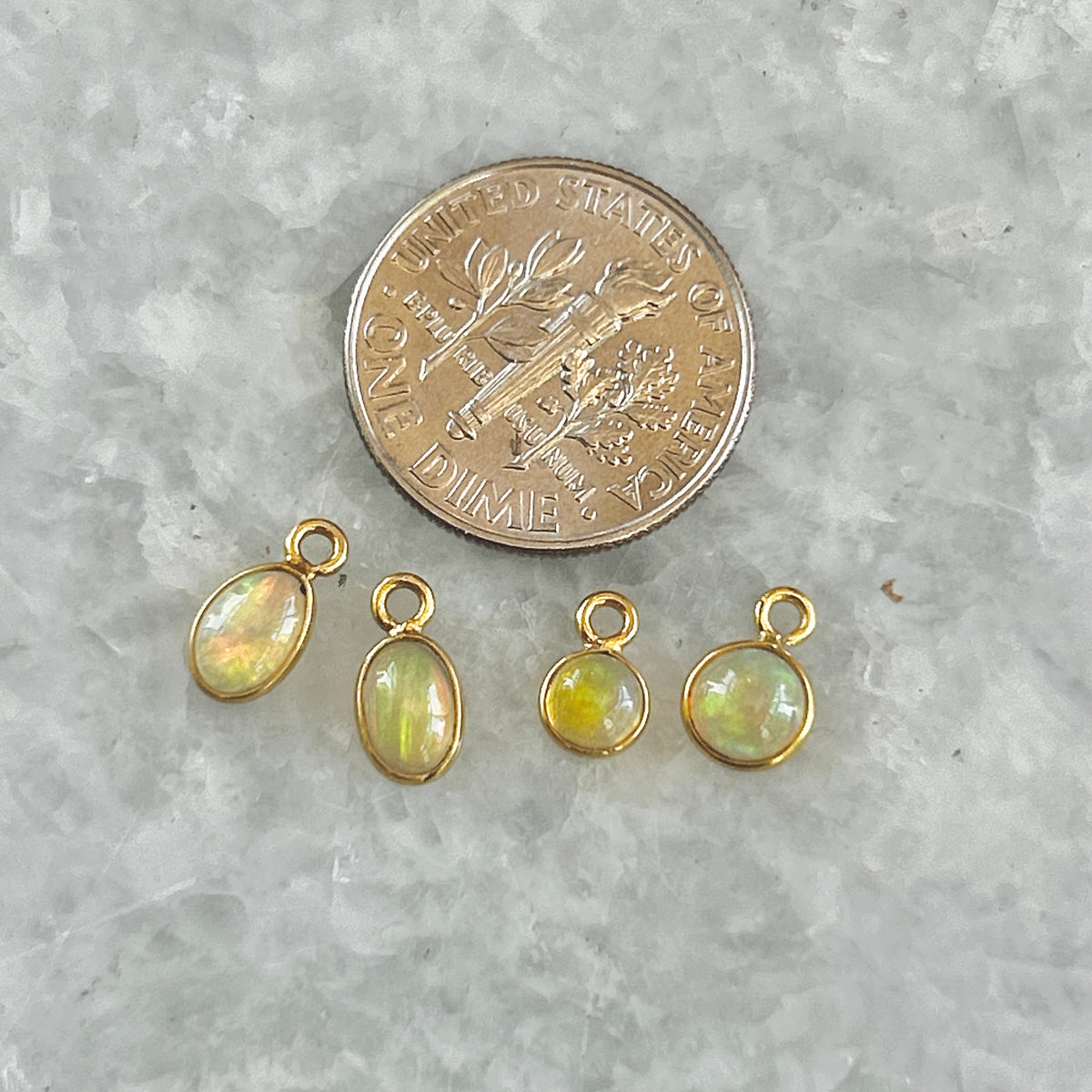 18k Ethiopian Opal Birthstone Charm (October)
