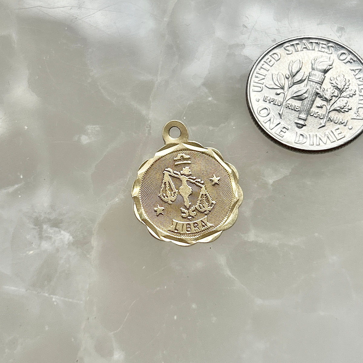 Vintage Mini Libra Disc Charm