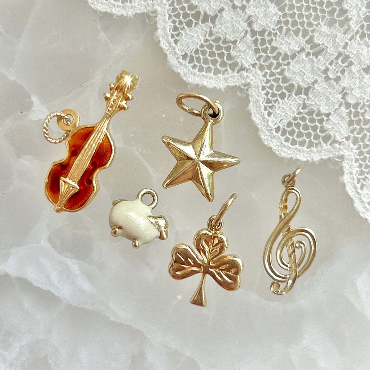 Lucky One, Vintage Clover Charm