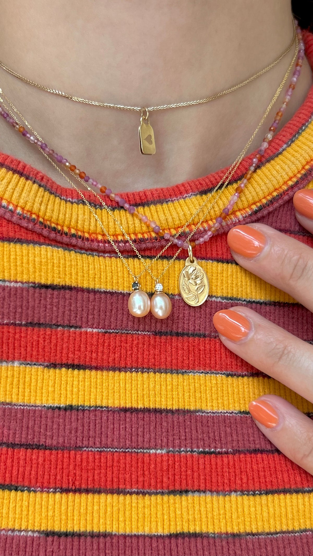 Matriarch, Blush Pearl &amp; White Diamond Necklace