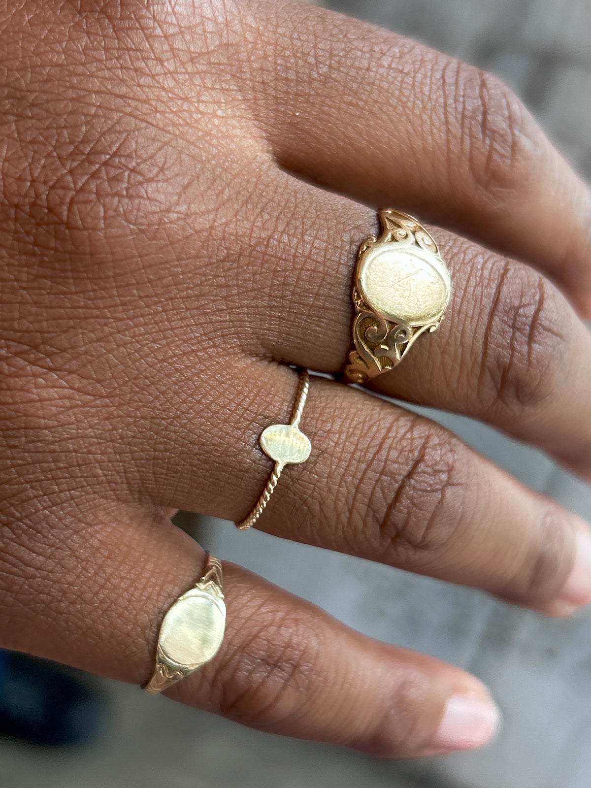 Fausto, Brushed Signet Ring