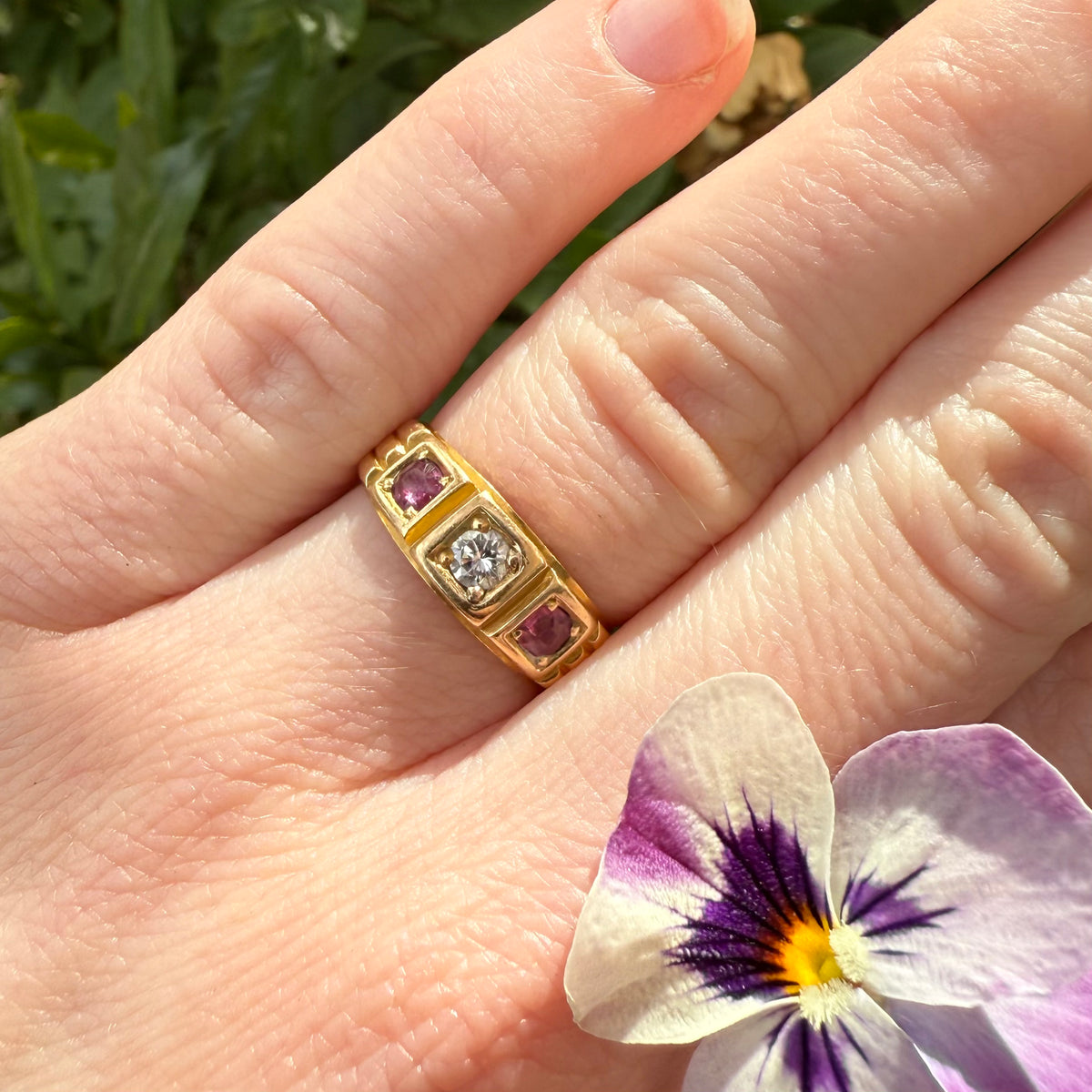 Alistair, 18ct Antique Ruby Diamond Band (FINAL SALE)