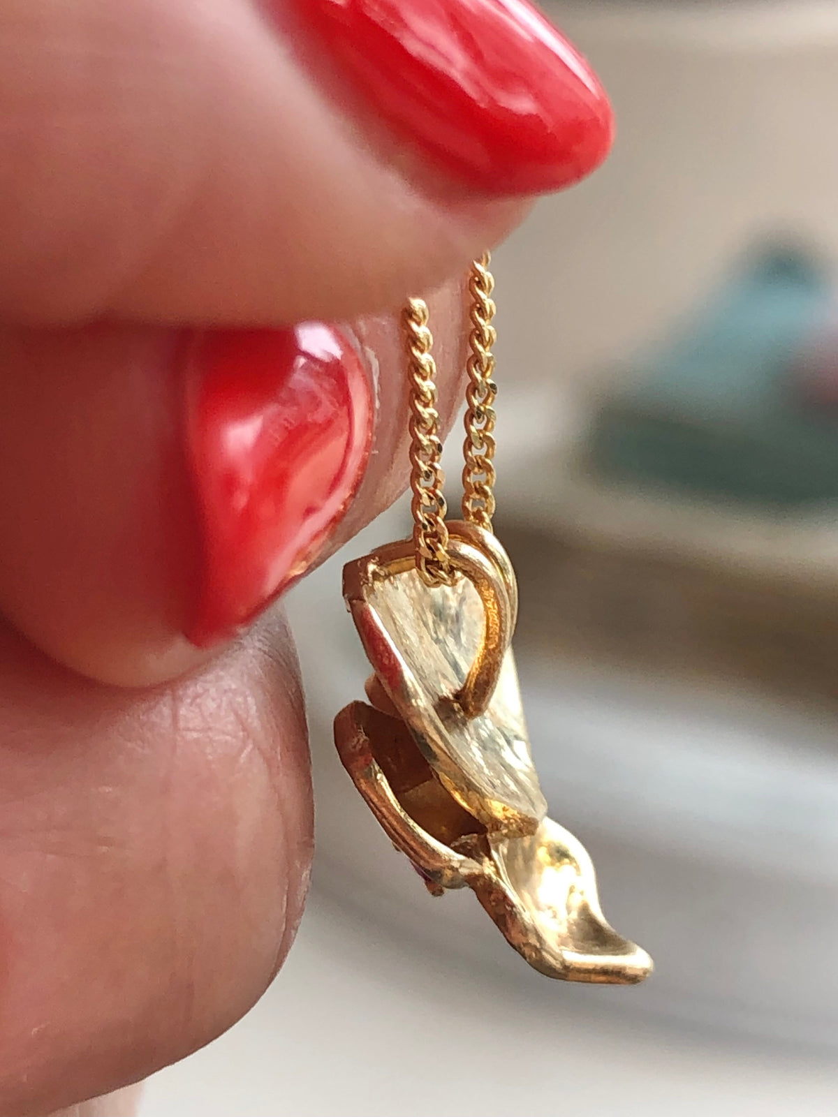 Bloom, Vintage Ruby Flower Charm