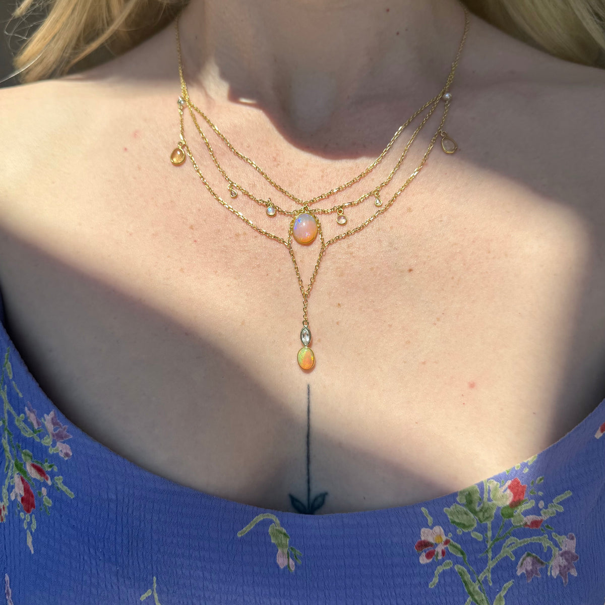 Bunny, Opal Chandelier Necklace
