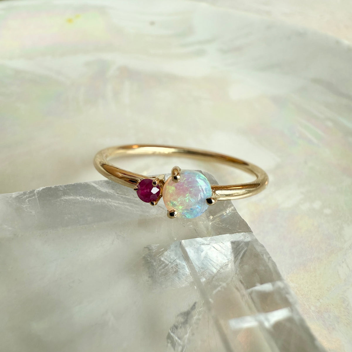 Luna, Opal & Ruby Ring