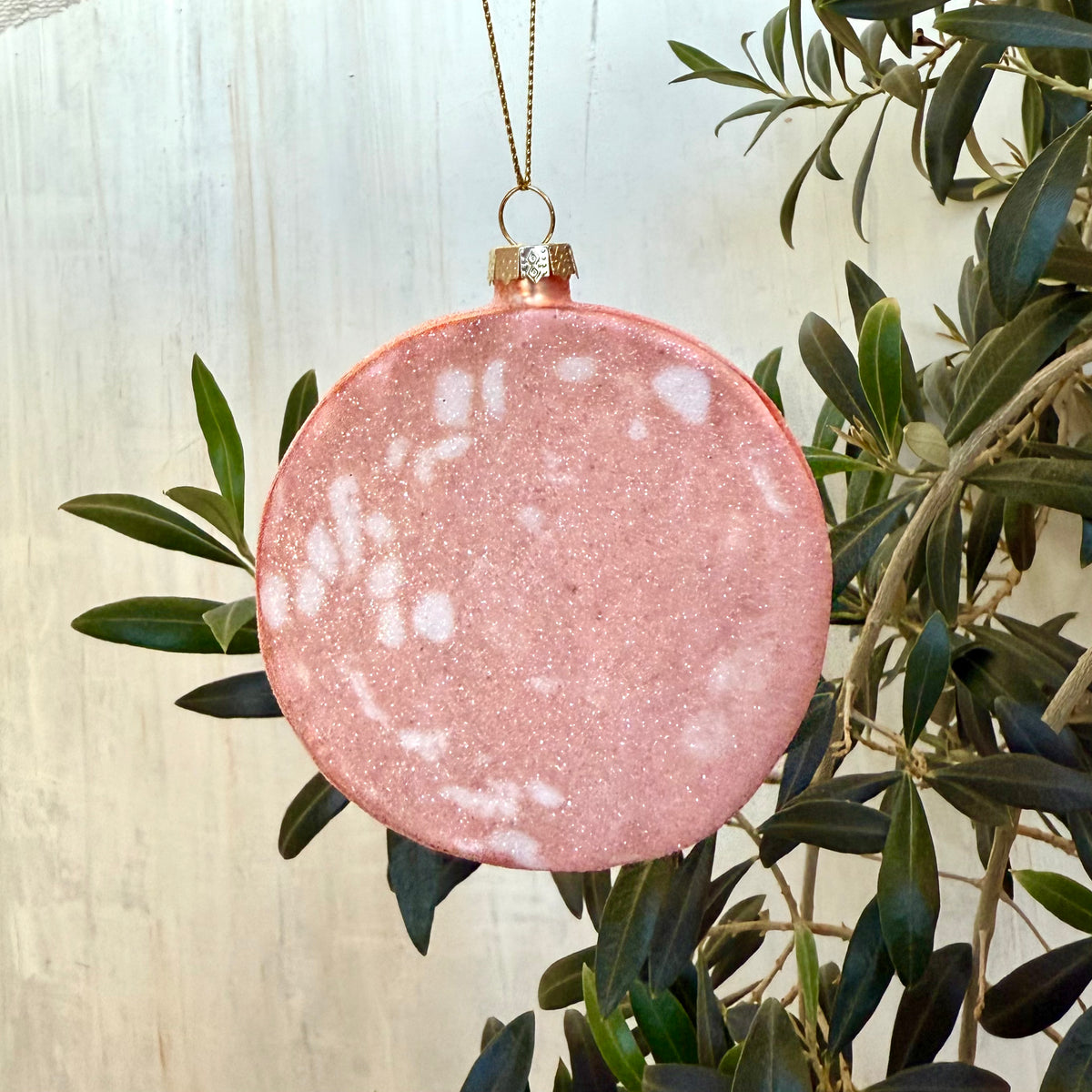 Mortadella Glass Ornament (salami)