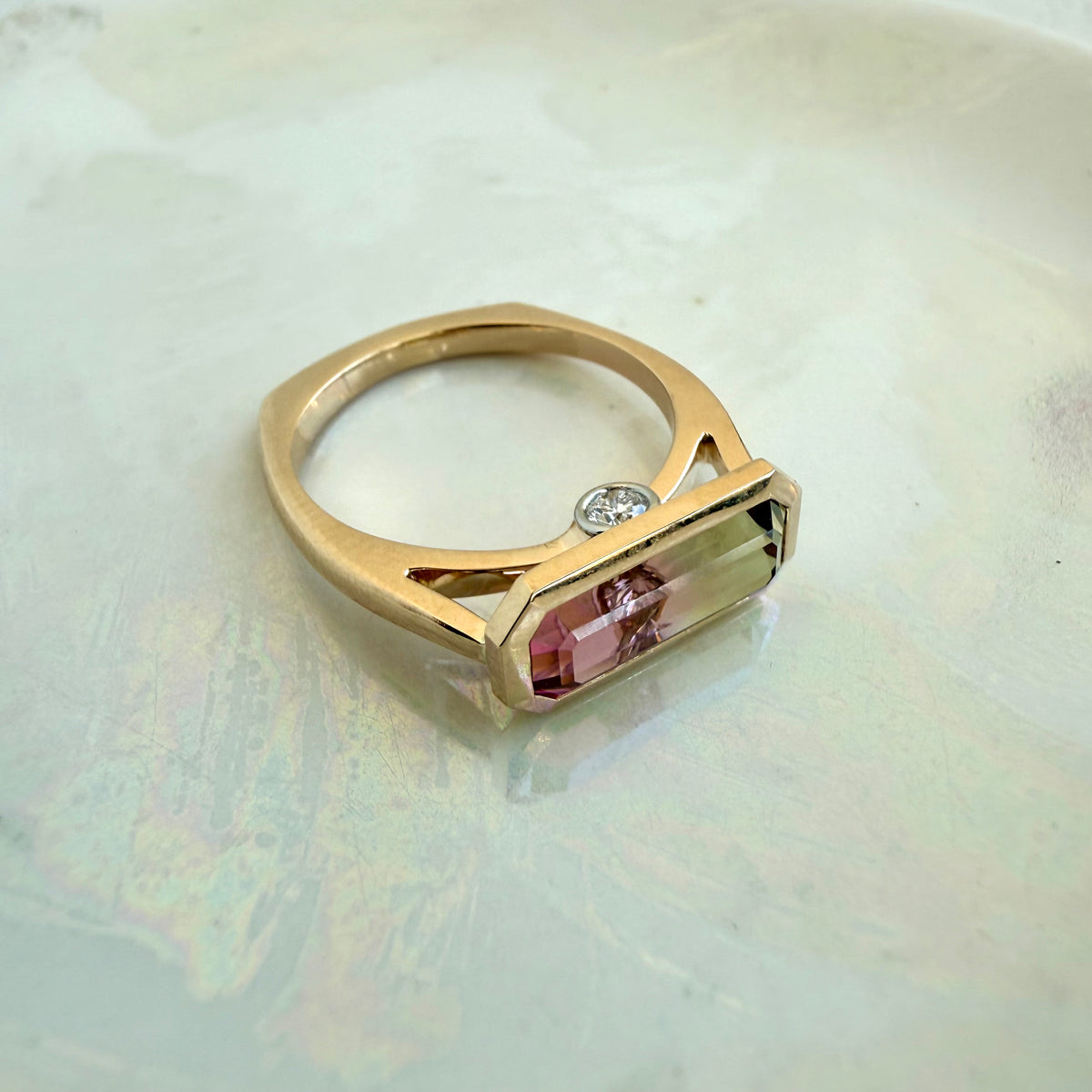 Codona, Bi-Color Tourmaline & Diamond Ring