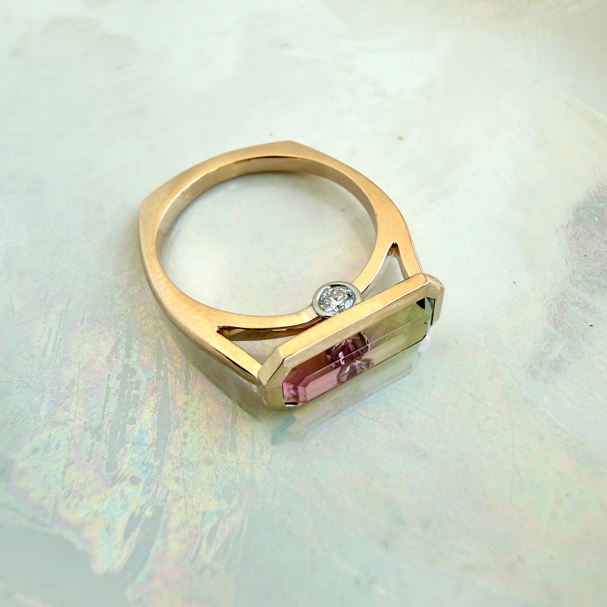 Codona, Bi-Color Tourmaline & Diamond Ring