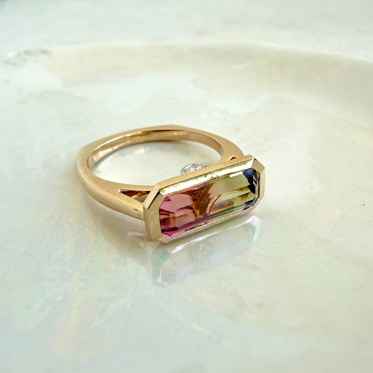 Codona, Bi-Color Tourmaline & Diamond Ring