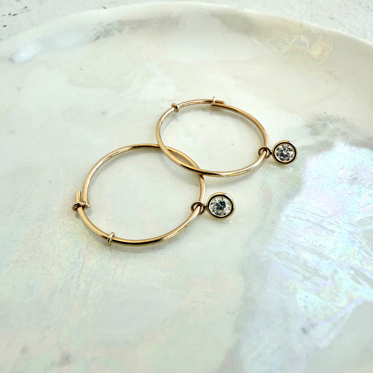 Ari, Diamond Drop Spring Hoops
