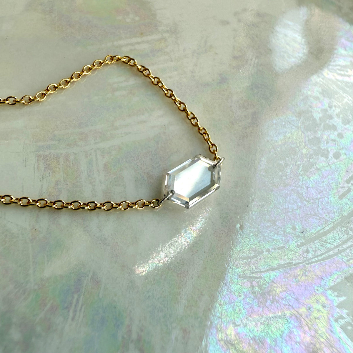 Olivia, Hexagonal Lab Grown Diamond Necklace (FINAL SALE)