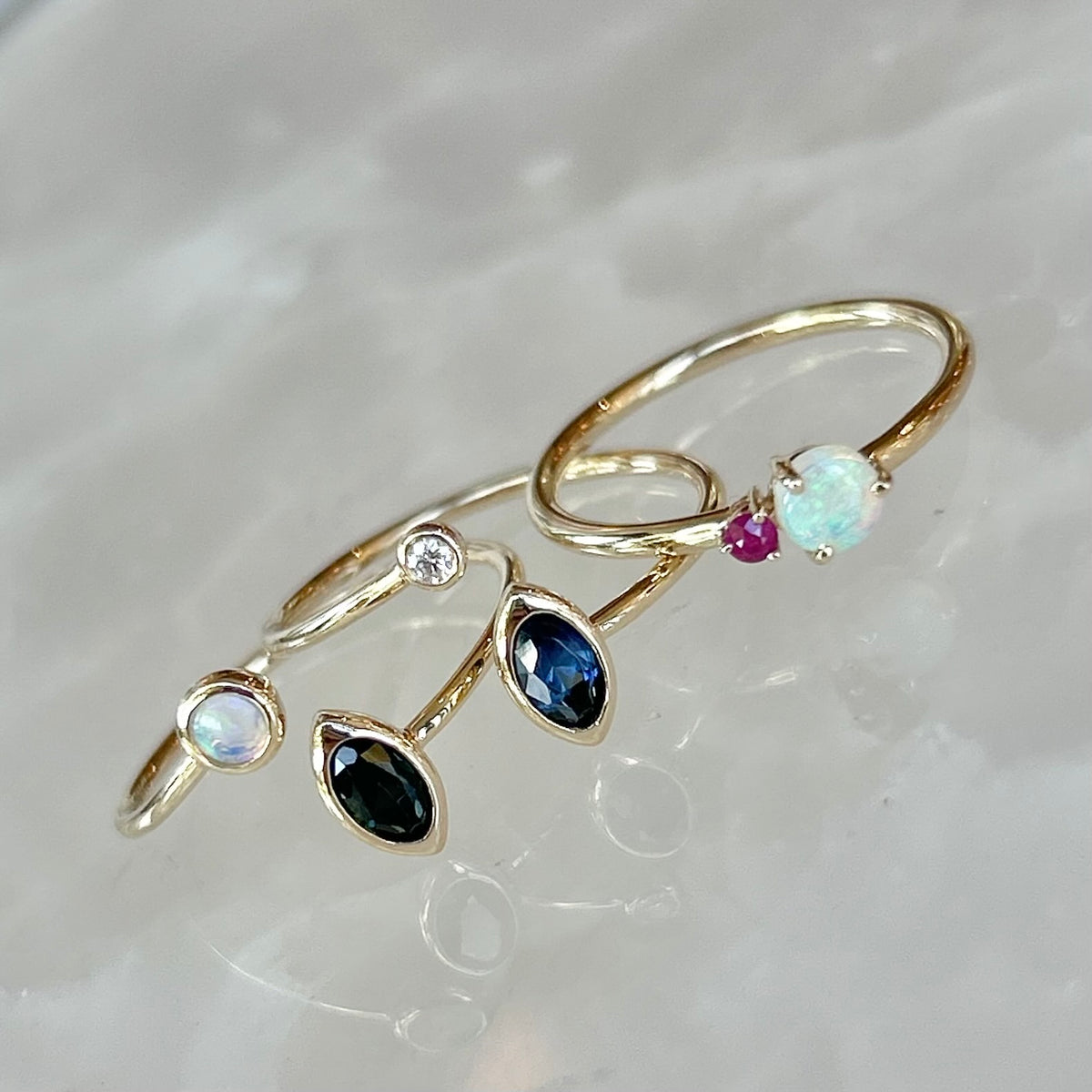 Luna, Opal & Ruby Ring