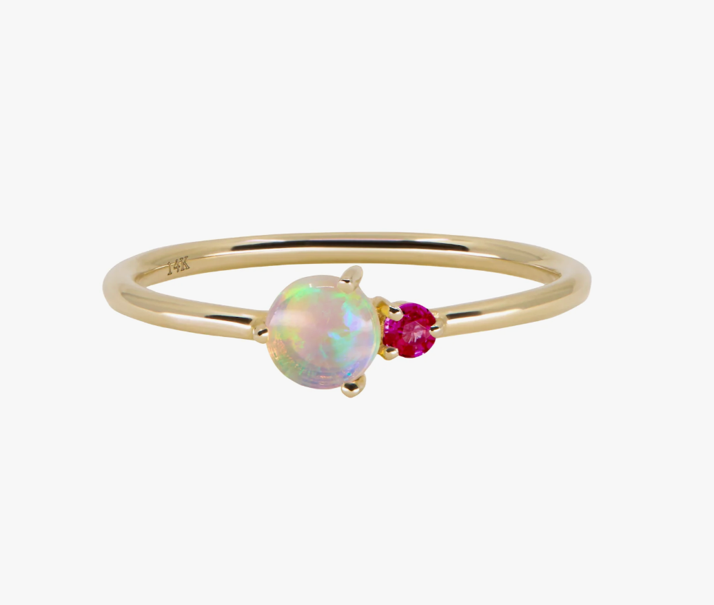Luna, Opal & Ruby Ring