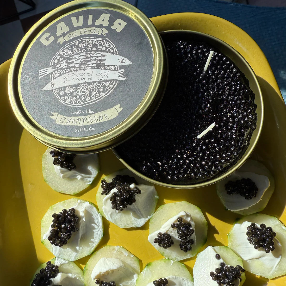 Caviar Candle, Champagne-Scented with Caviar Key