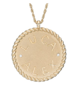 Diamond Imperial Disc Necklace (two engravings)