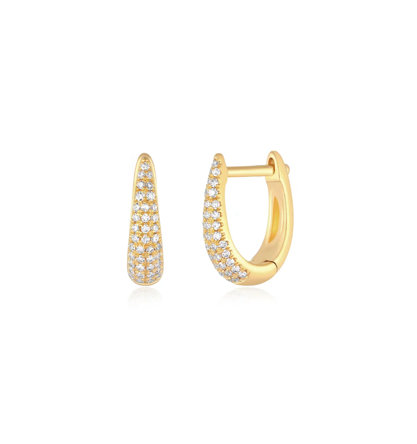 Maeve, Sculptural Pavé Diamond Huggie