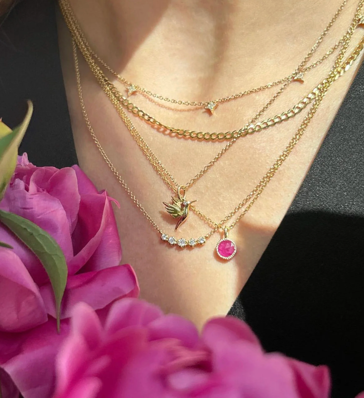 Diamond Hummingbird Charm