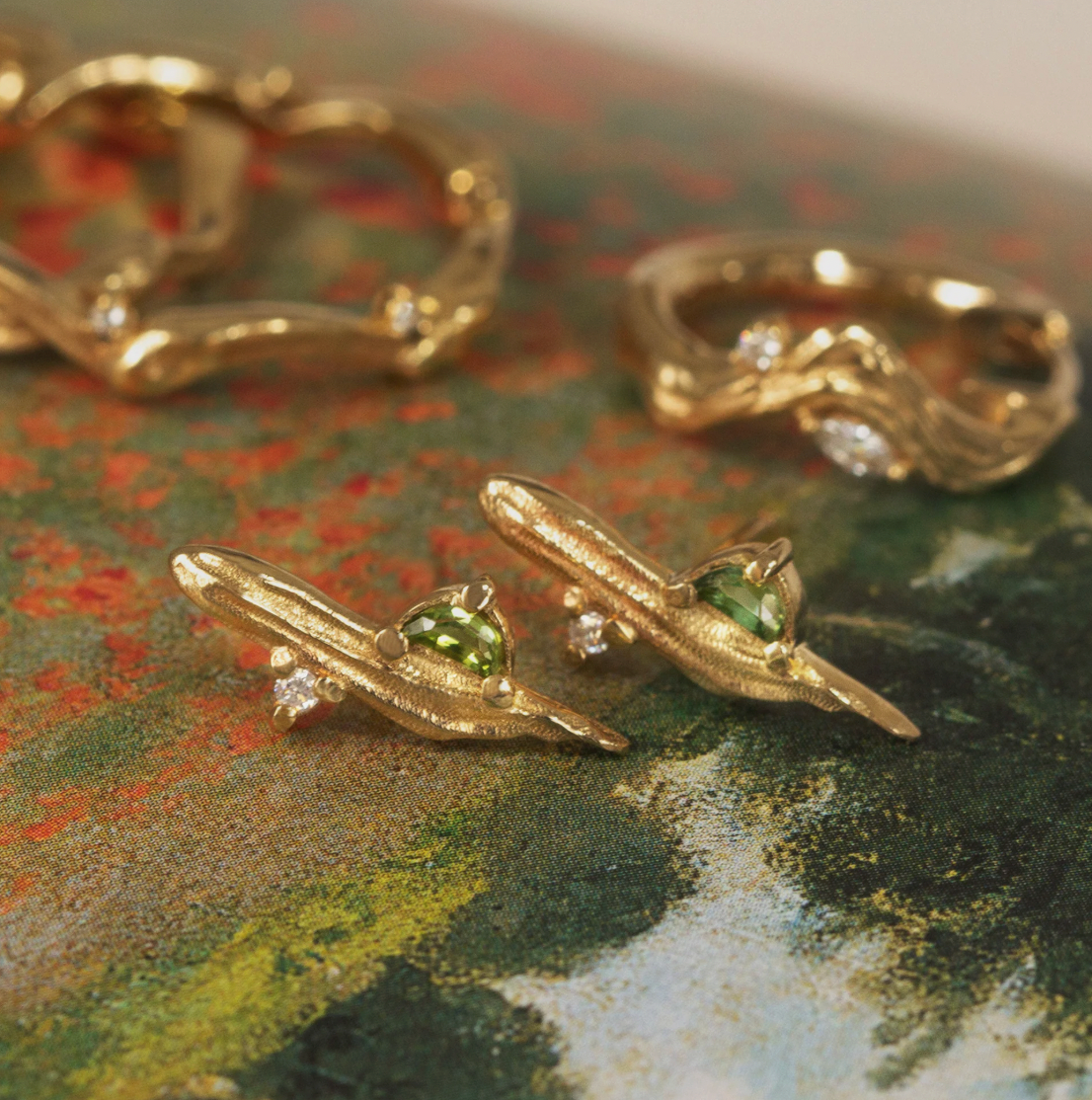 Cypress, Teal Tourmaline Earring