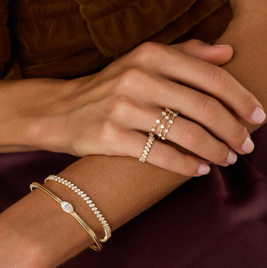 Trunk Show - EF Collection Full Cut Diamond Marquise Eternity Ring (size 7)