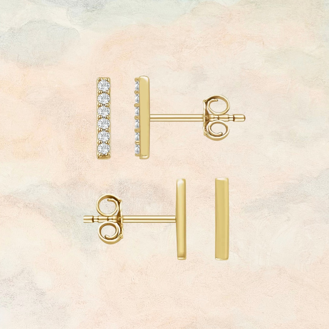 Linear, Gold Bar Earring
