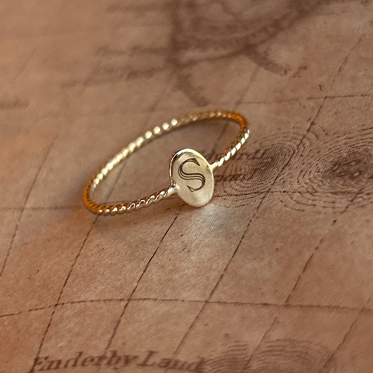 Dainty Sailorette Engraved Signet Ring (Final Sale)