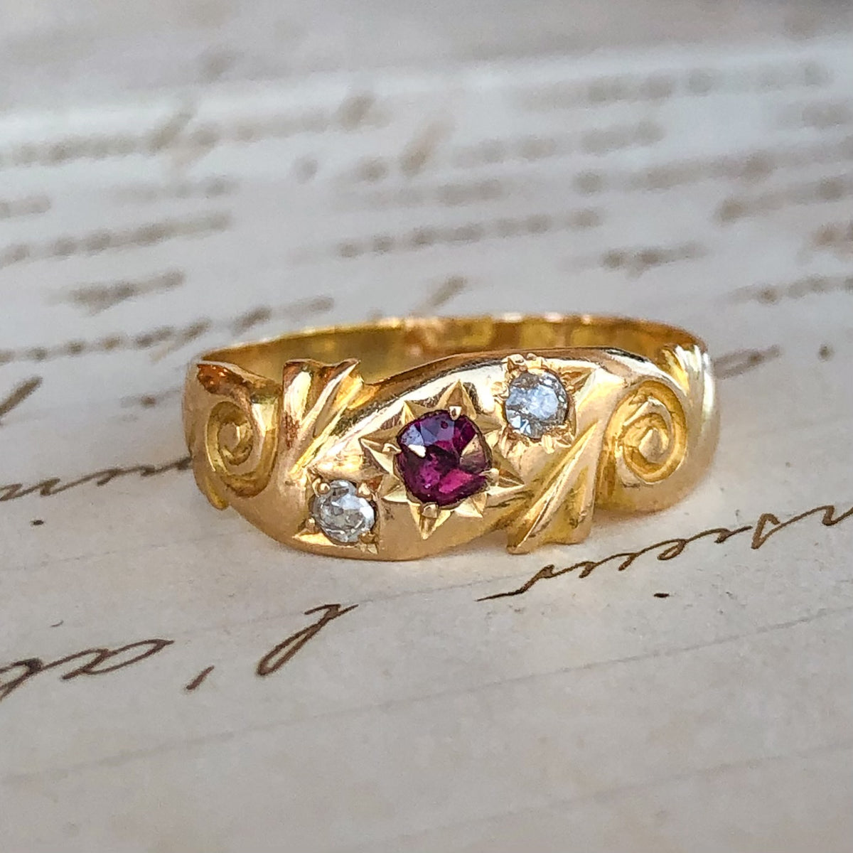 Thalia, Antique Ruby Diamond Gypsy Band