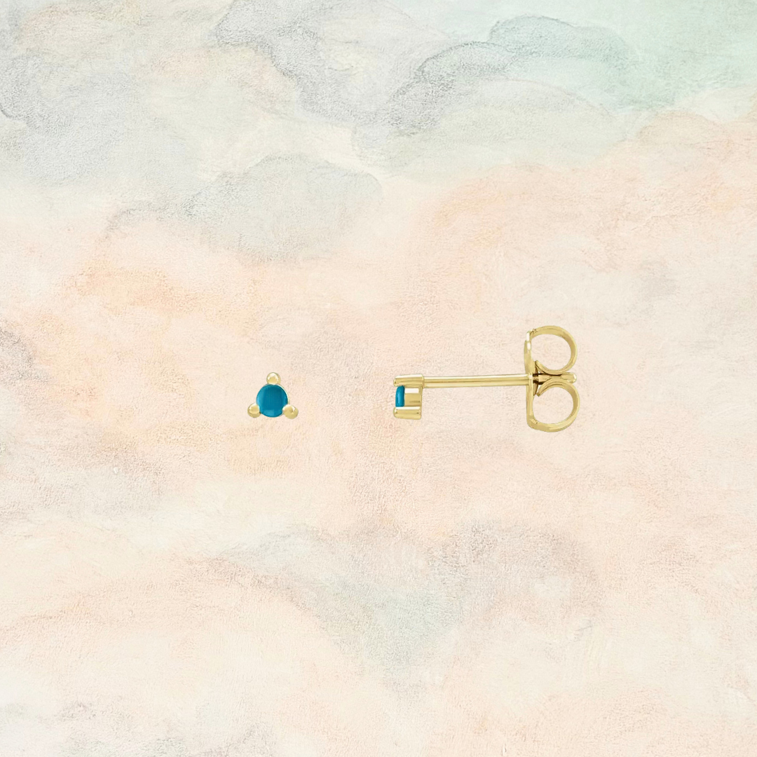 Bora Bora, Tiny Prong-Set Turquoise Earring