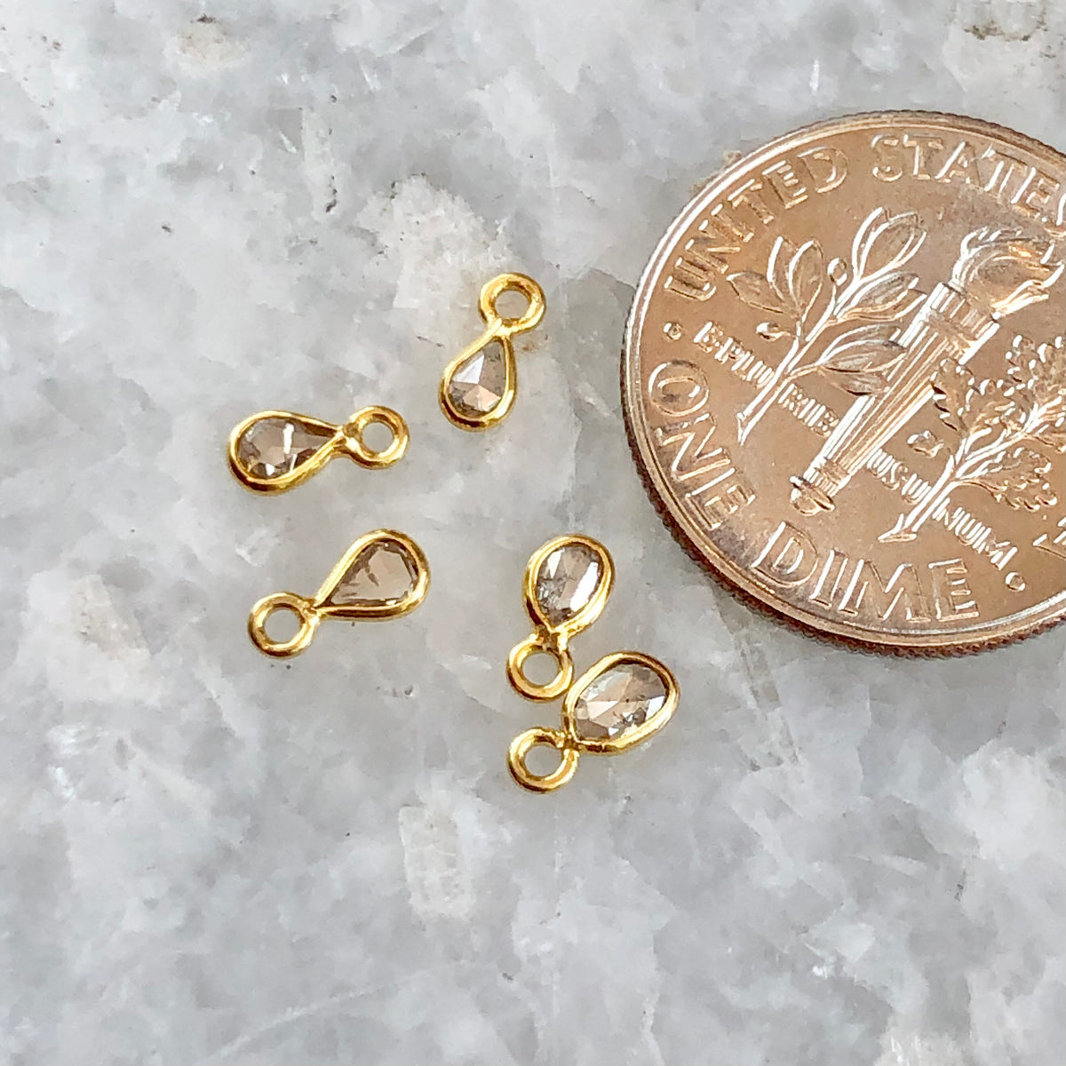 18k Cognac Diamond Birthstone Charm (April)