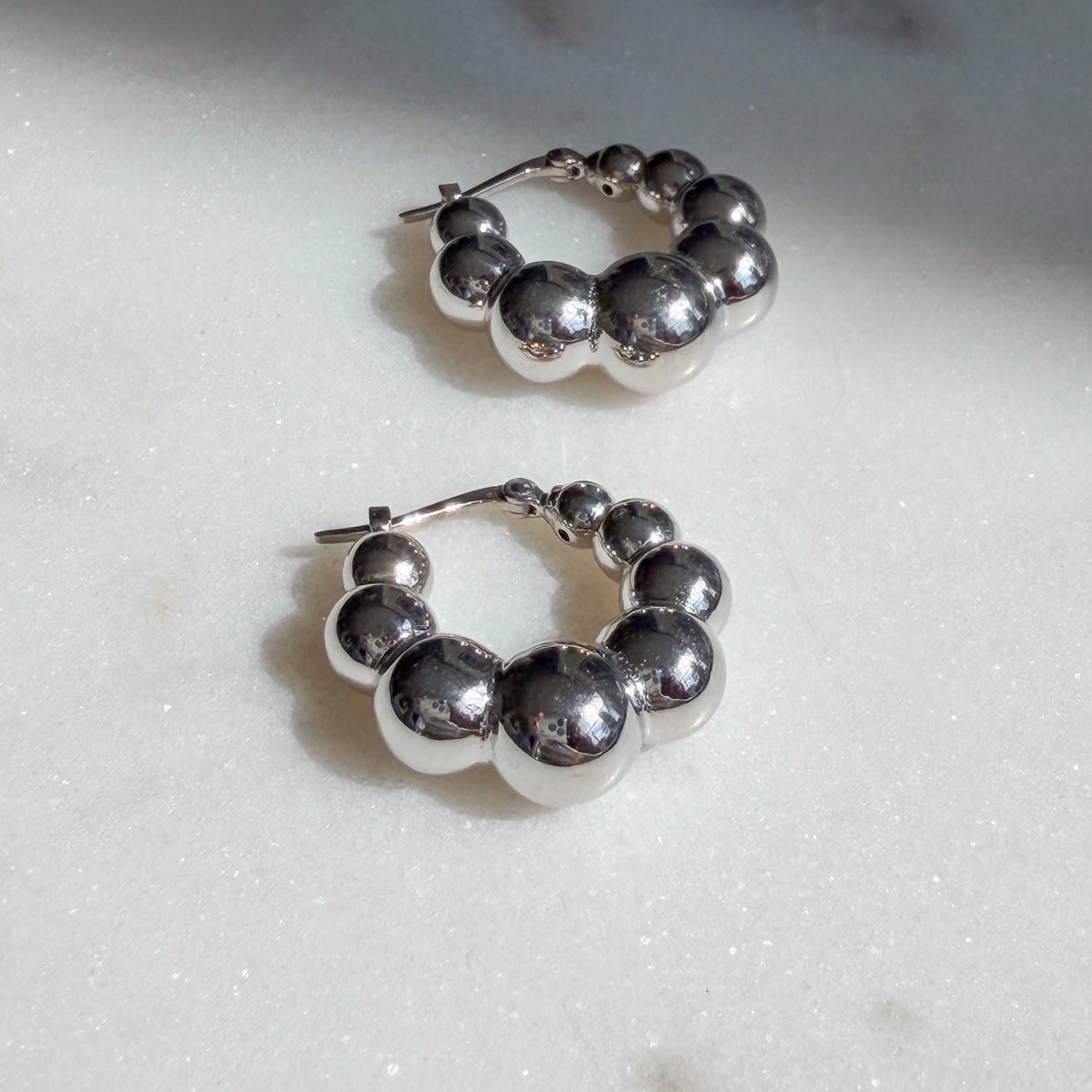 Lizzy, Sterling Silver Bubble Hoops