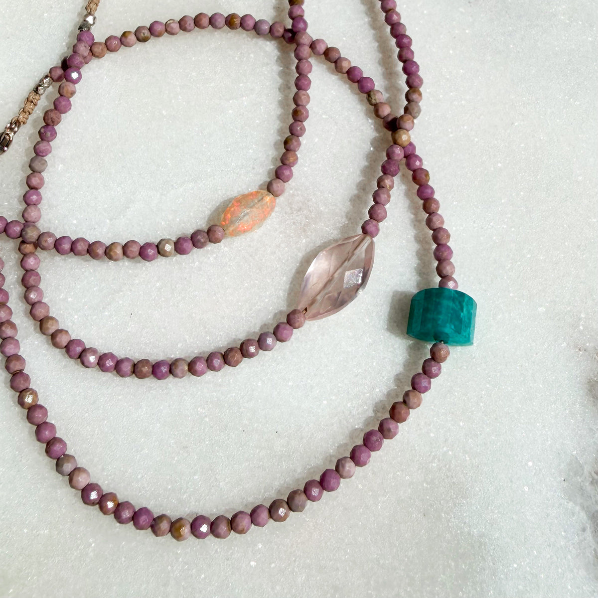 Pink Lake, Lavender Opal & Turquoise Bracelet