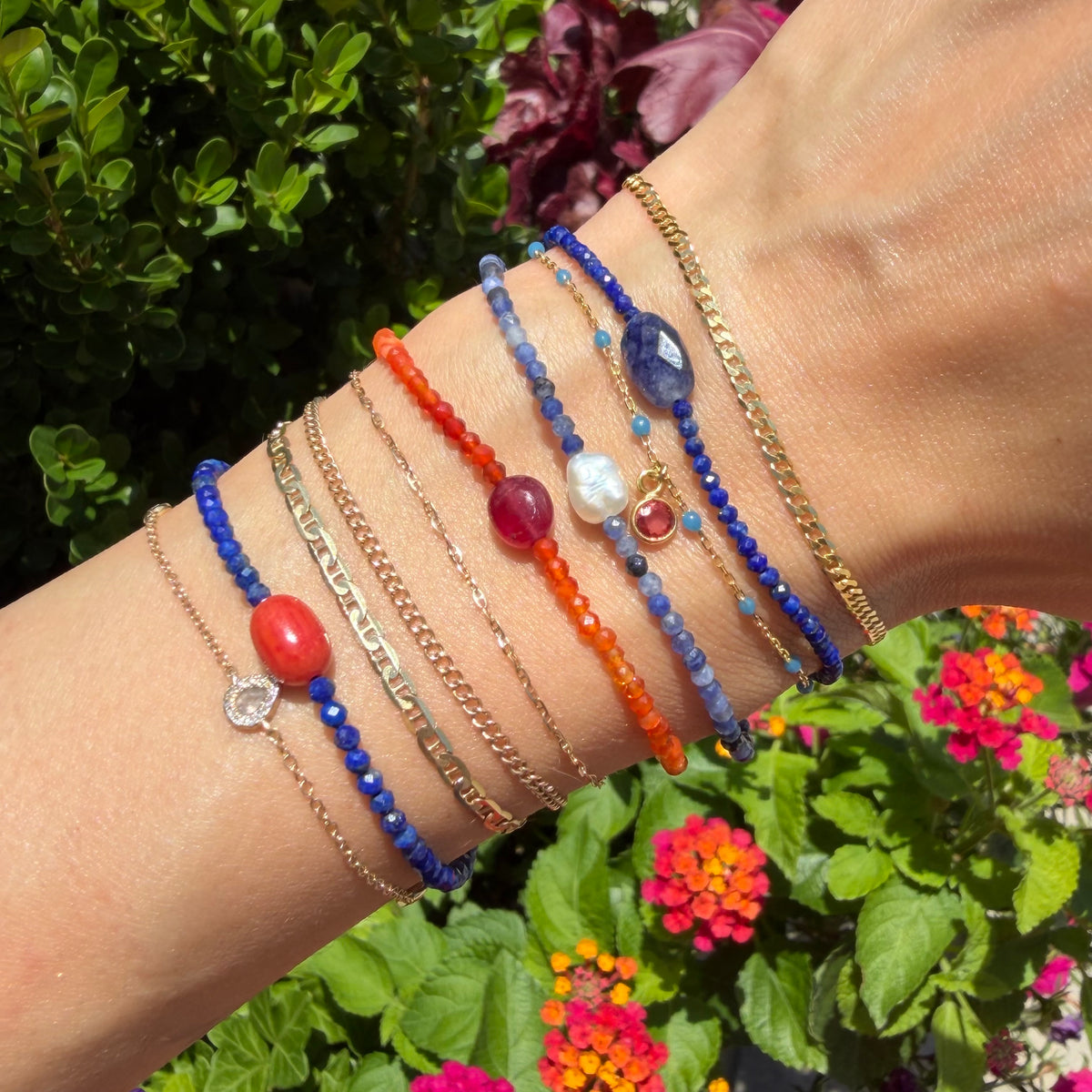 Marina, Lapis & Coral Bracelet
