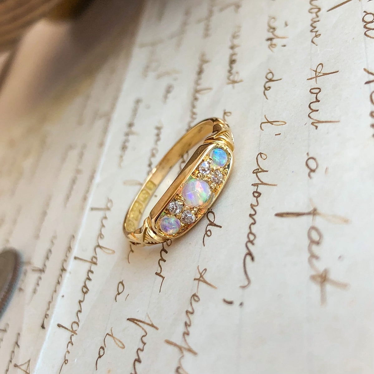 1898 Phoenix, 18ct Antique Opal Diamond Ring