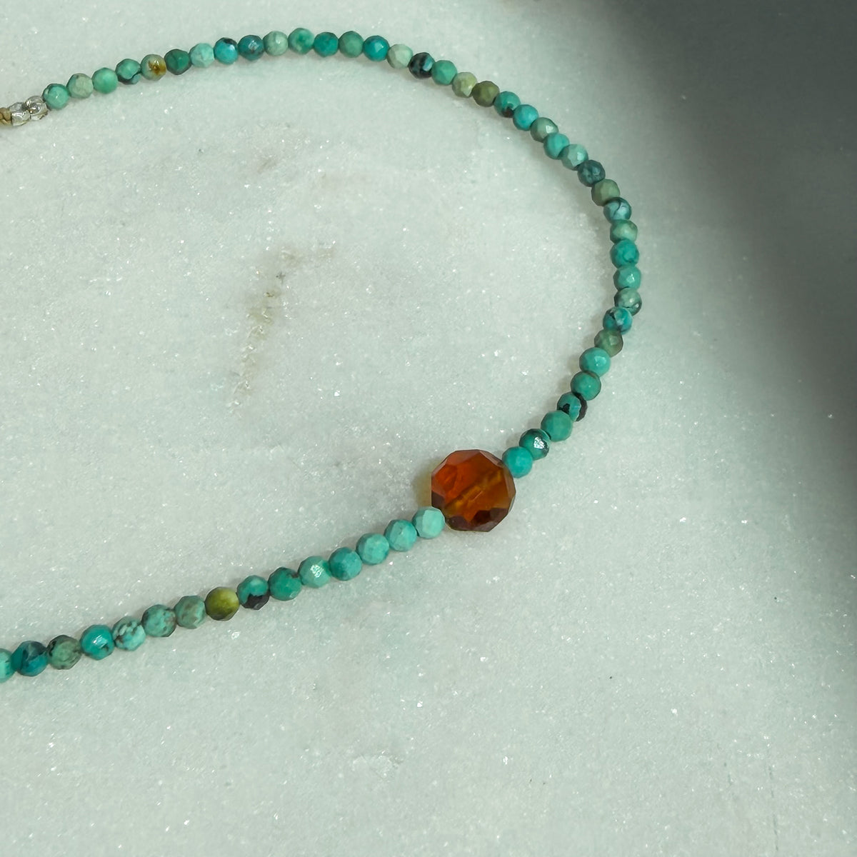 Blood Orange, Turquoise & Hessonite Garnet Bracelete