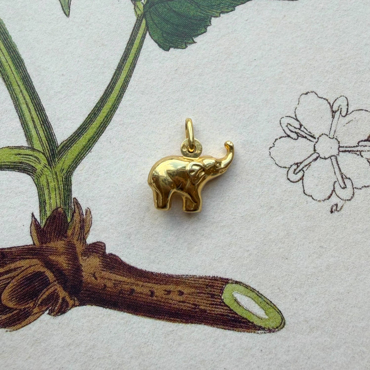 Peanut, Vintage Puffy Elephant Charm