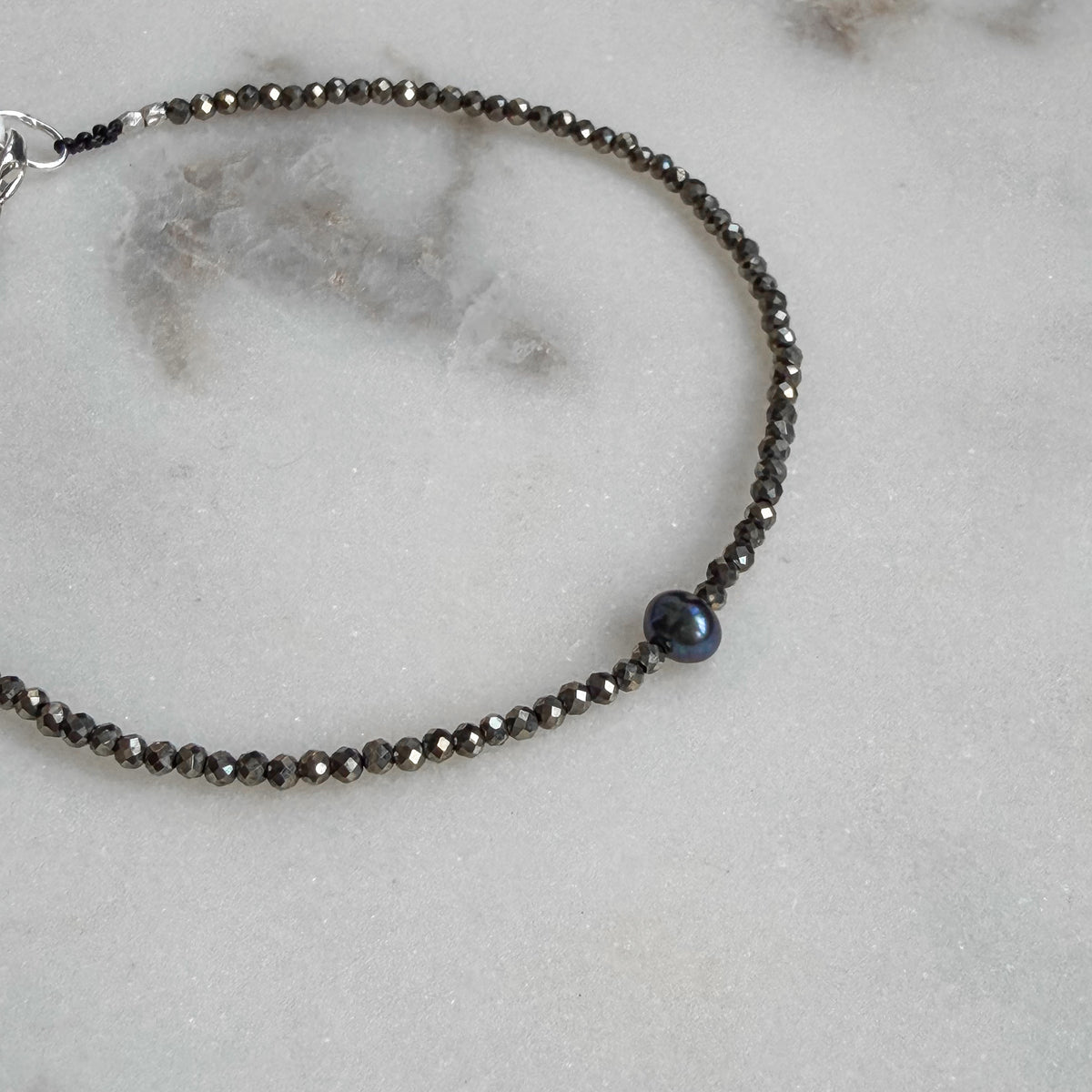 UFO, Pyrite & Pearl Bracelet