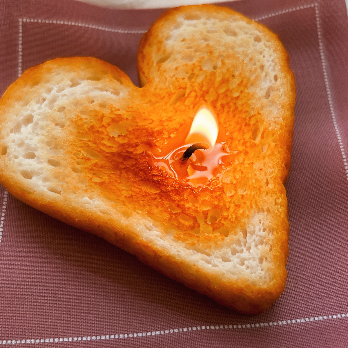 Decorative Heart-Shaped Toast Candle