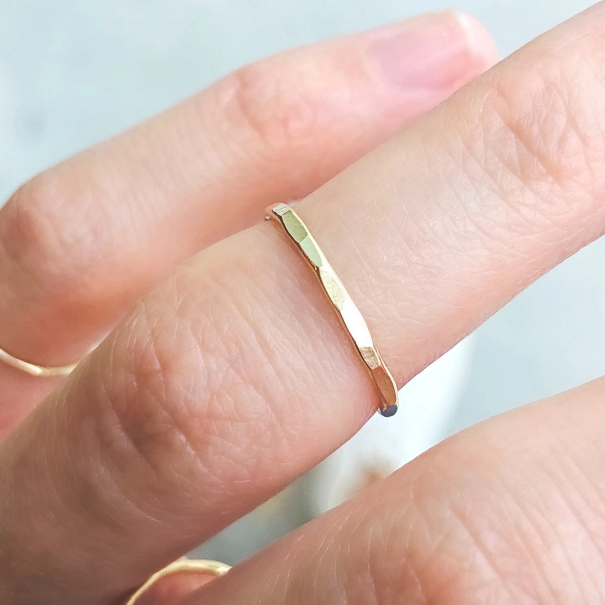 Dapper, Dainty Hammered Stack Ring