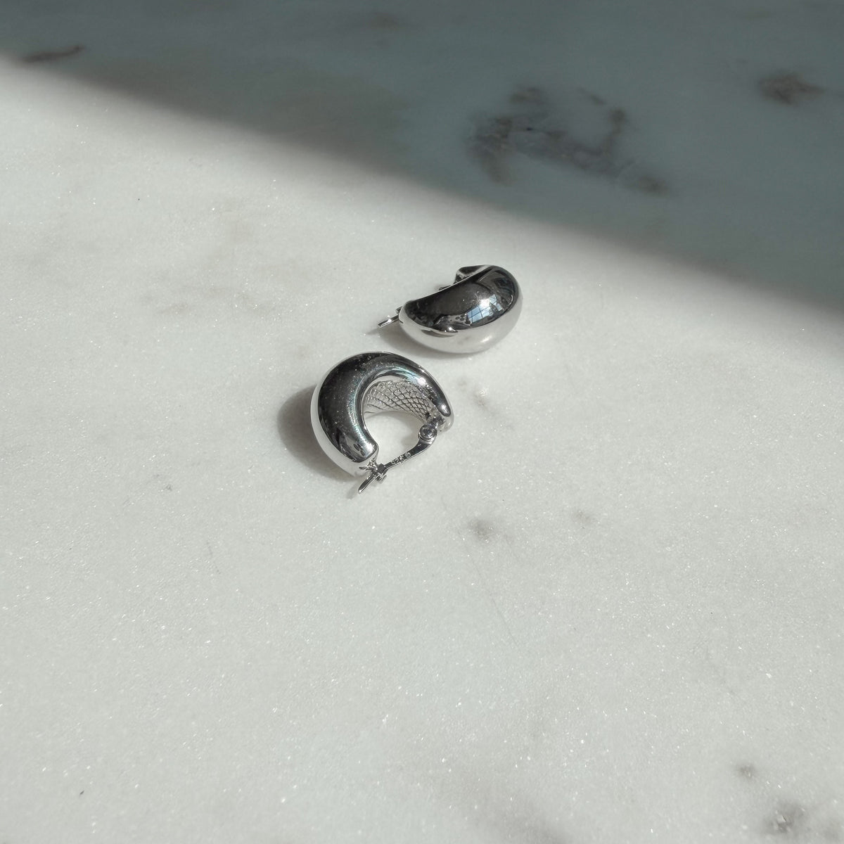 Rory, Sterling Silver Puff Hoops