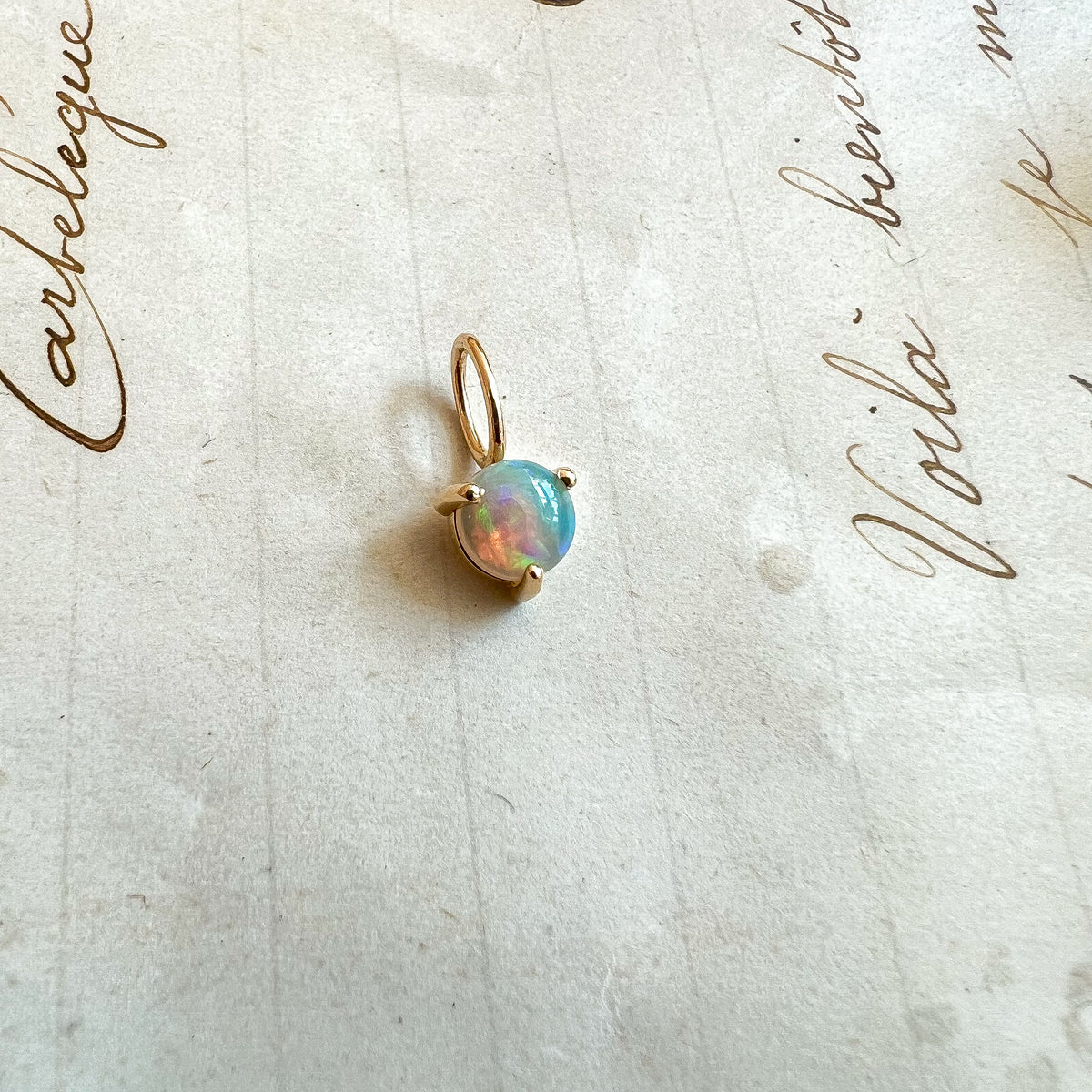 Medium Round Solo Opal Charm