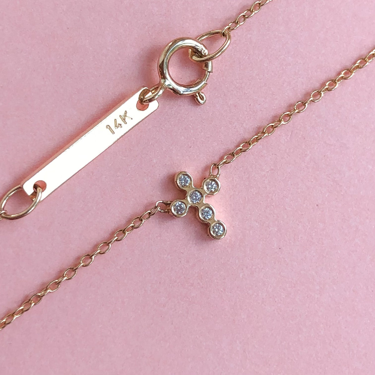 Mini Diamond Cross Necklace