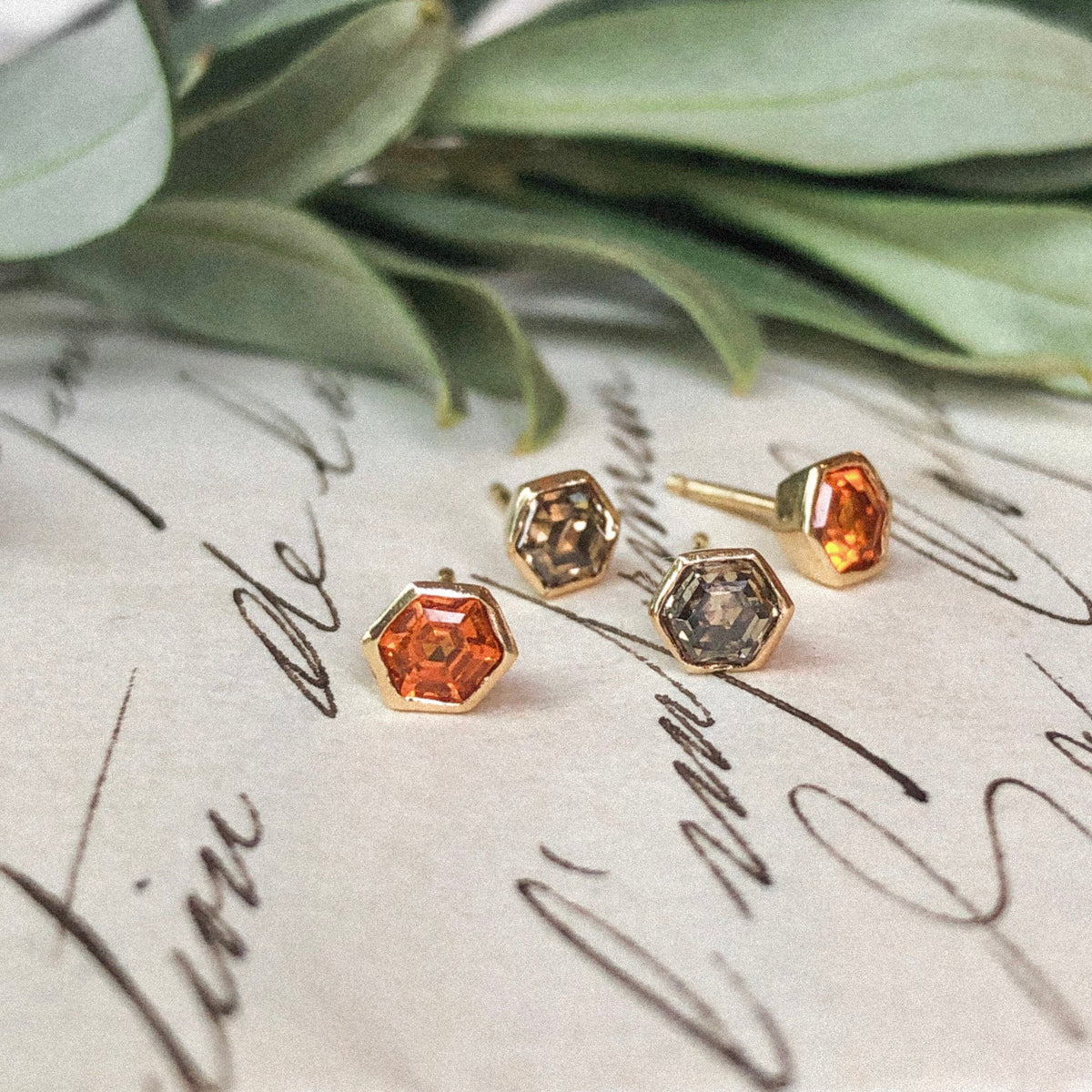 Essien, Spessartine Garnet Earring