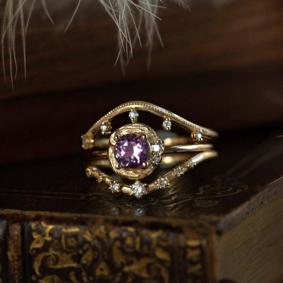 Lilac, Amethyst & Diamond Ring