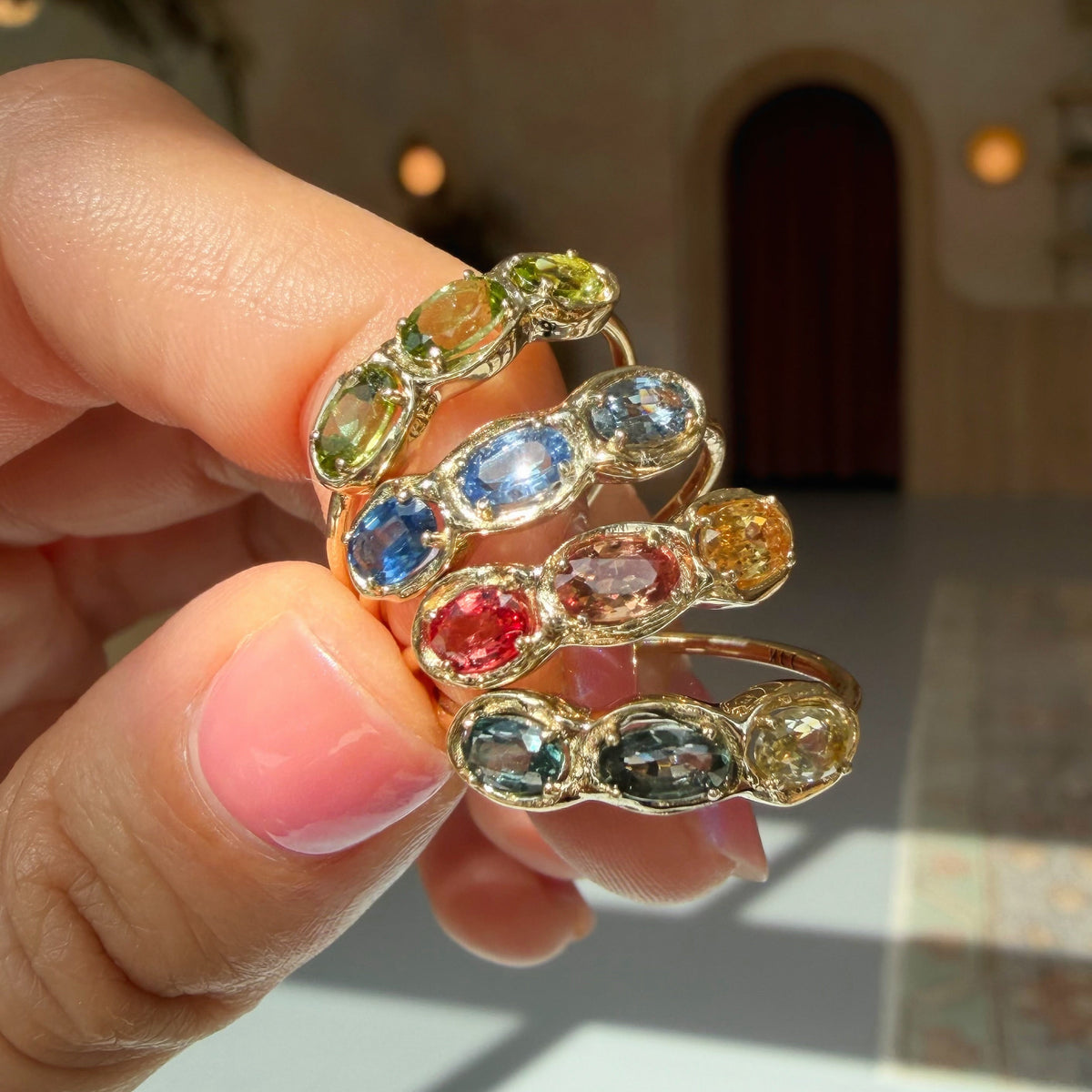 Pigment Palette, Triple Gemstone Ring