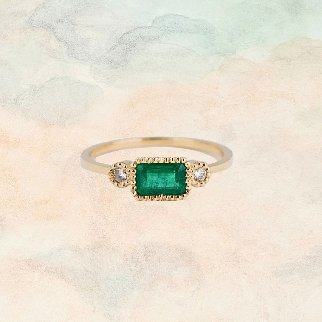 Lexie, Emerald Diamond Ring