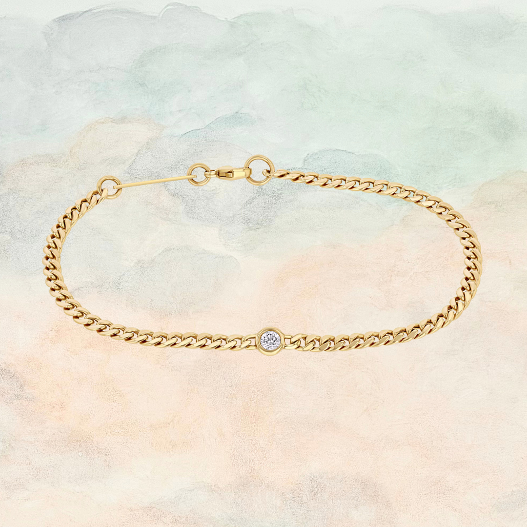Floating Diamond Curb Chain Bracelet